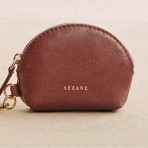 Sezane SACHA COIN CASE- brand new never used  in smooth natural leather
